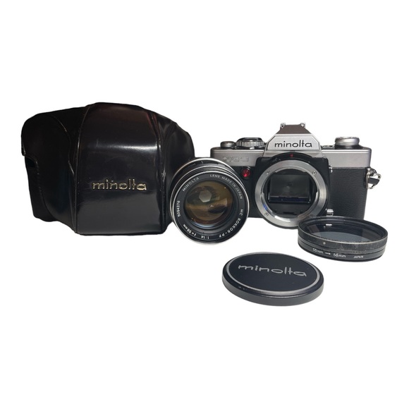 🔥 Minolta XG9 35mm Film Camera Body W/ Minolta MC RoKKor PF f/1.4 58mm Lens 🔥